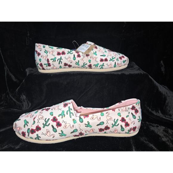 Toms Shoes - TOMS Women's Alpargata Loafer Flat Shoes Flamingo Summer Vacation Print-Size 8.5